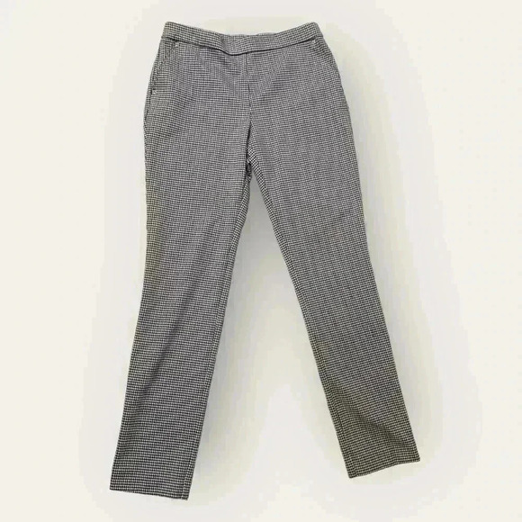 Anne Klein Women's Stretchy Black and White Houndstooth Straight Leg Pants - Picture 1 of 12